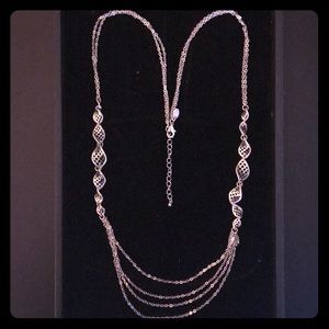 Lia Sophia long silver twist necklace